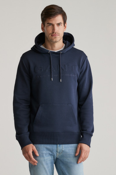 MIKINA GANT EMBOSSED HOODIE - Fotografia č. 1
