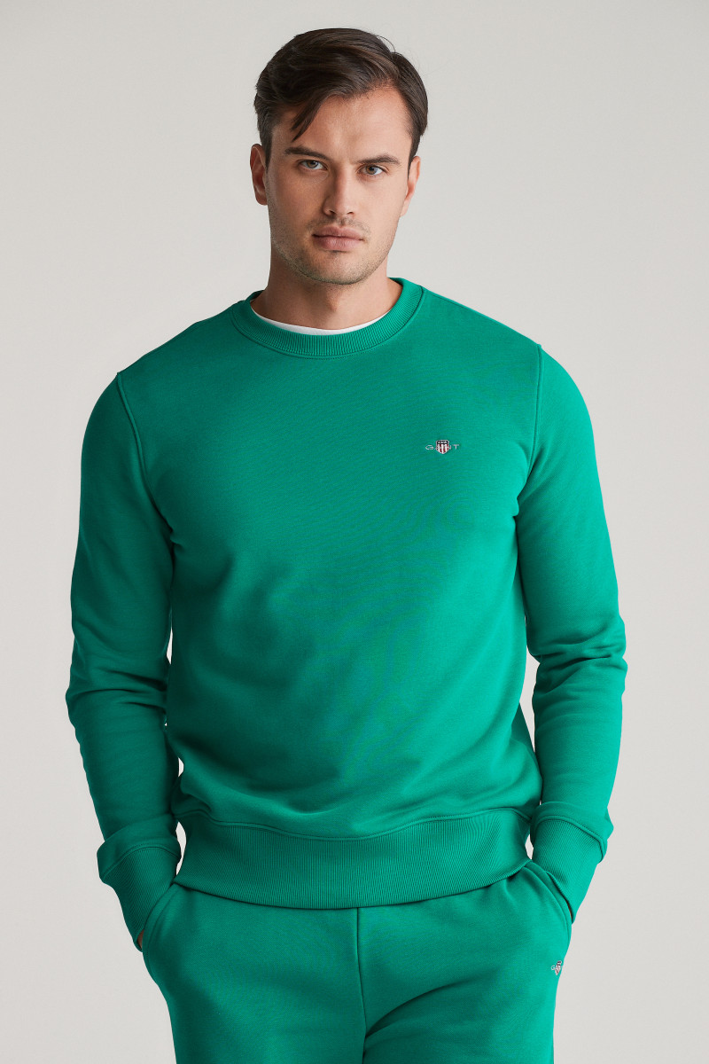 MIKINA GANT REG SHIELD C-NECK SWEAT DEEP GREEN