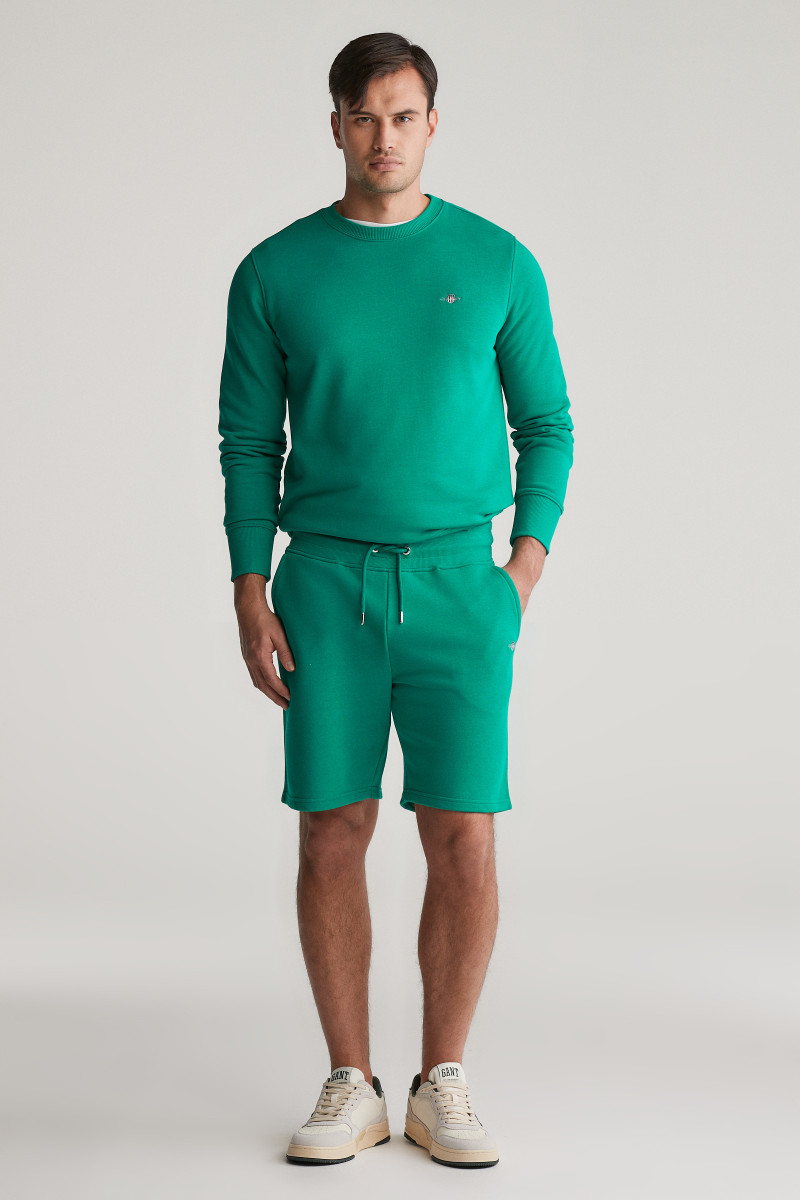 E-shop TEPLÁKOVÉ ŠORTKY GANT REG SHIELD SWEAT SHORTS DEEP GREEN