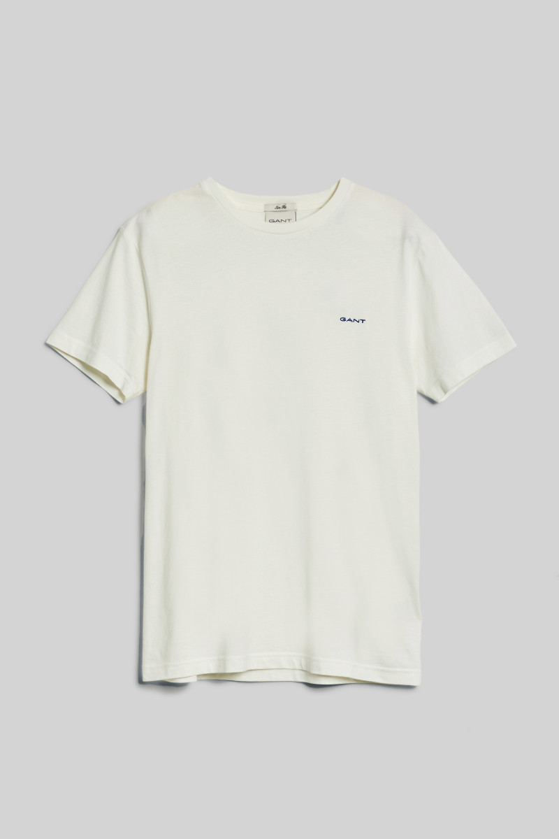 E-shop TRIČKO GANT CONTRAST LOGO SS T-SHIRT EGGSHELL