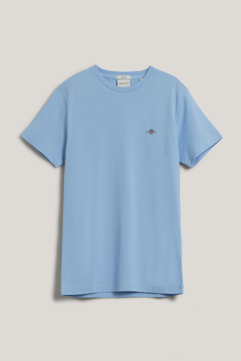 TRIČKO GANT SLIM PIQUE SS T-SHIRT CAPRI BLUE