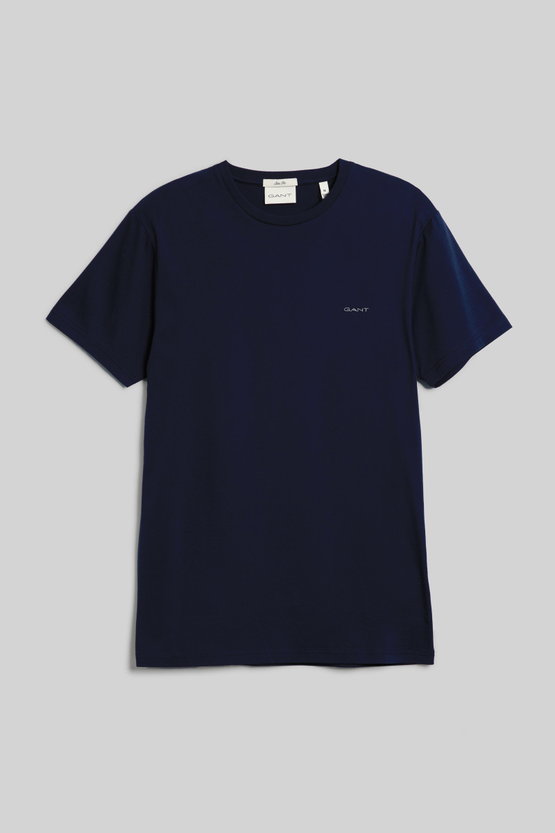 E-shop TRIČKO GANT SLIM MERCERIZED SS T-SHIRT EVENING BLUE