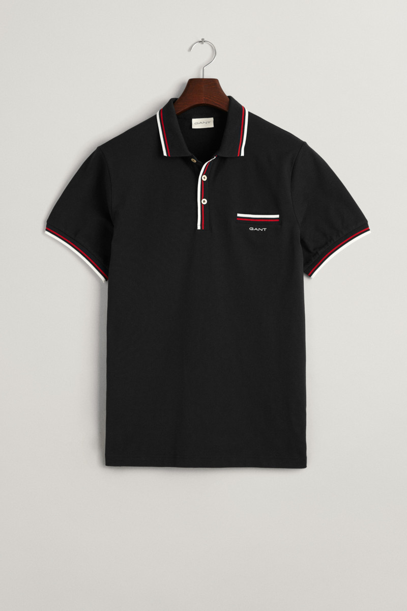 E-shop POLOKOŠILE GANT 2-COL TIPPING SS PIQUE POLO BLACK
