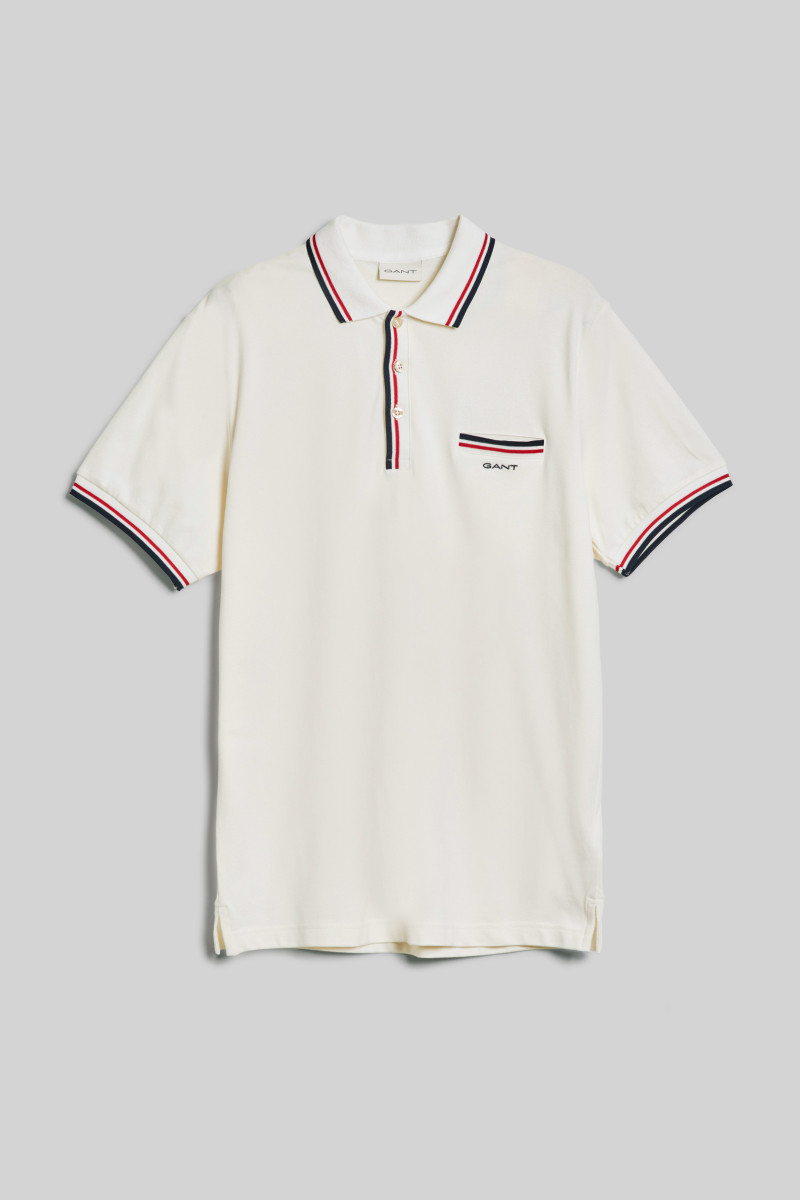 POLOKOŠILE GANT 2-COL TIPPING SS PIQUE POLO EGGSHELL