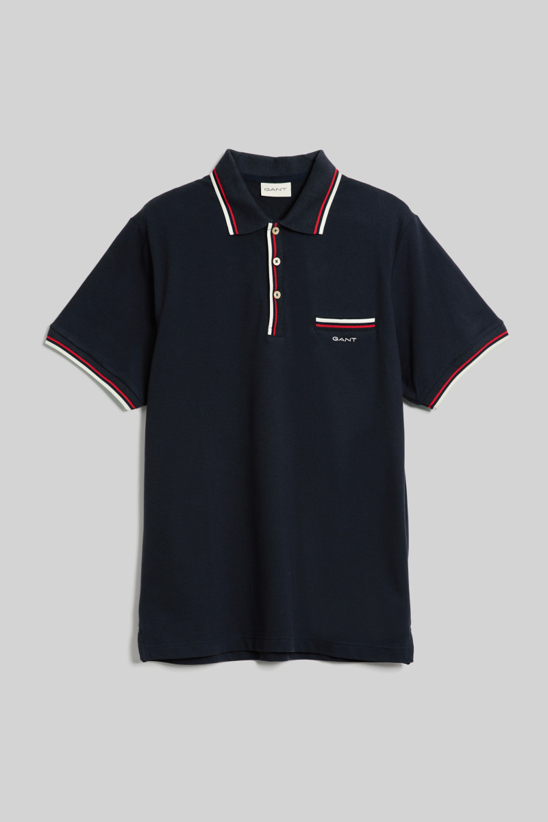 E-shop POLOKOŠILE GANT 2-COL TIPPING SS PIQUE POLO EVENING BLUE