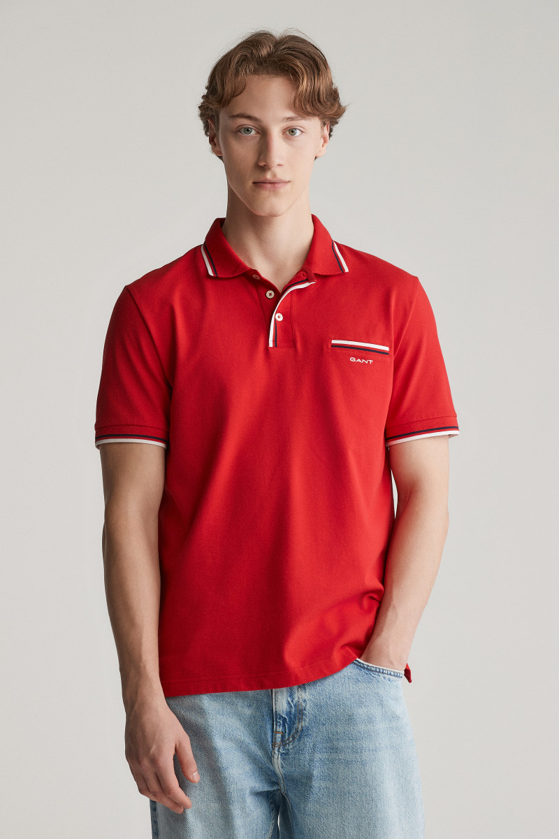 E-shop POLOKOŠILE GANT 2-COL TIPPING SS PIQUE POLO RUBY RED
