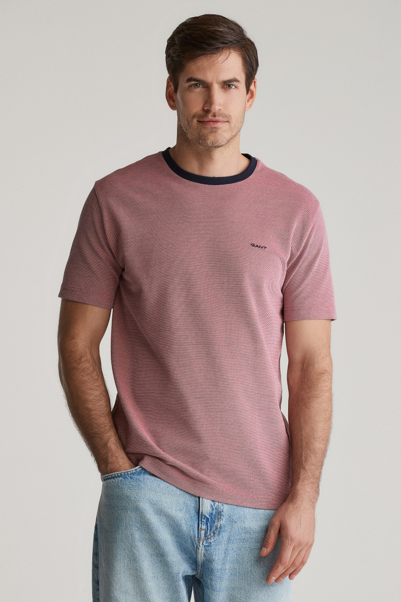 E-shop TRIČKO GANT 4-COL OXFORD REGULAR SS T-SHIRT WATERMELON RED