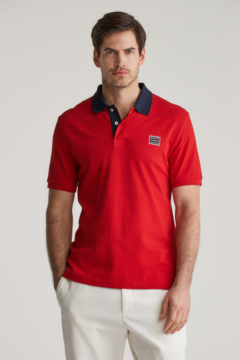 POLOKOŠILE GANT CONTRAST SS POLO RUBY RED