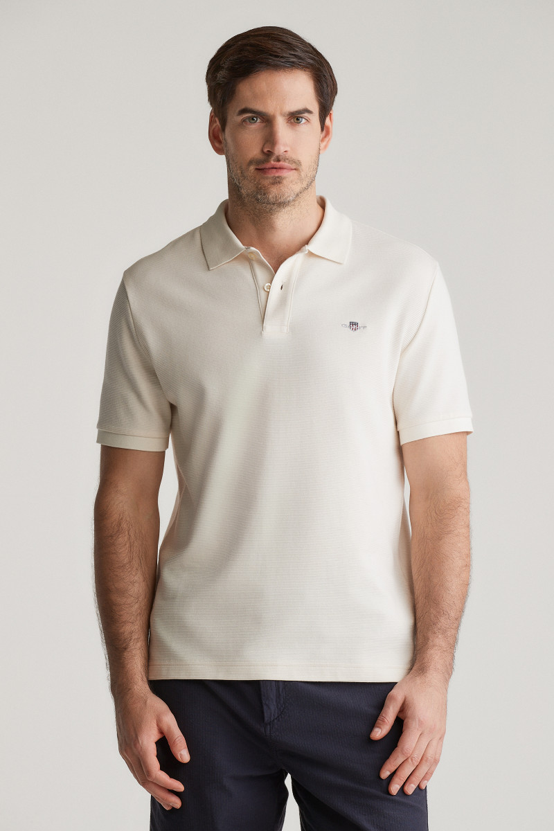 POLOKOŠEĽA GANT TEXTURED POLO CREAM
