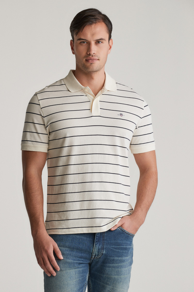 POLOKOŠILE GANT STRIPED SS POLO CREAM