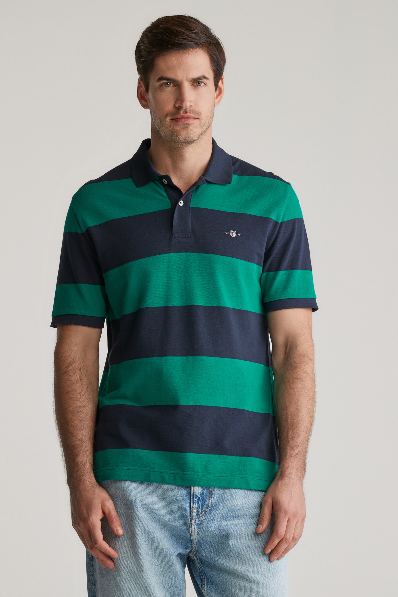 E-shop POLOKOŠILE GANT BLOCK STRIPE POLO DEEP GREEN