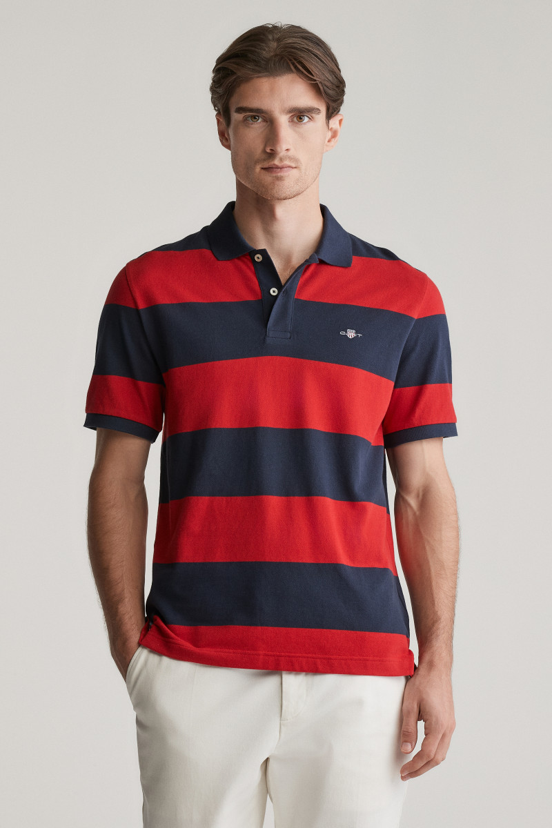 E-shop POLOKOŠILE GANT BLOCK STRIPE POLO RUBY RED