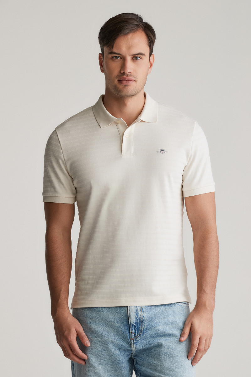 E-shop POLOKOŠILE GANT TEXTURE STRIPE POLO CREAM