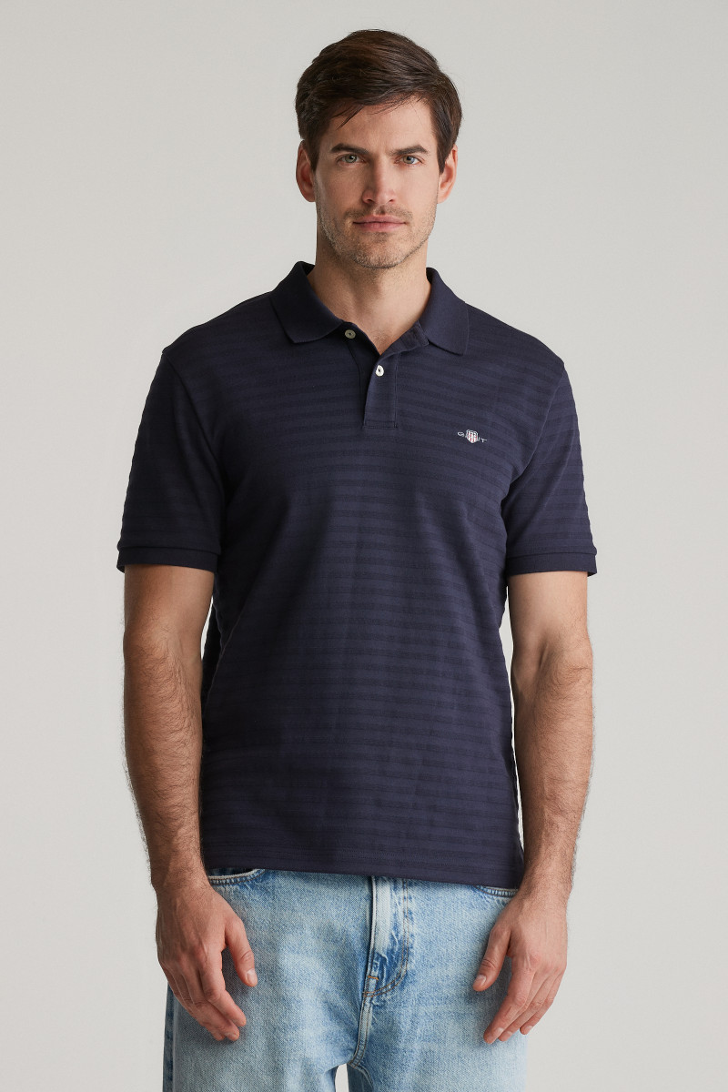 E-shop POLOKOŠILE GANT TEXTURE STRIPE POLO EVENING BLUE