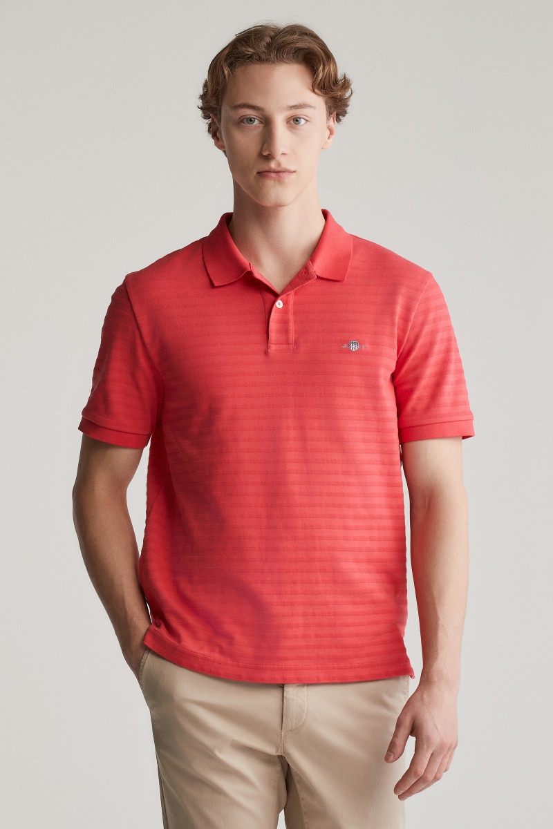 POLOKOŠILE GANT TEXTURE STRIPE POLO WATERMELON RED