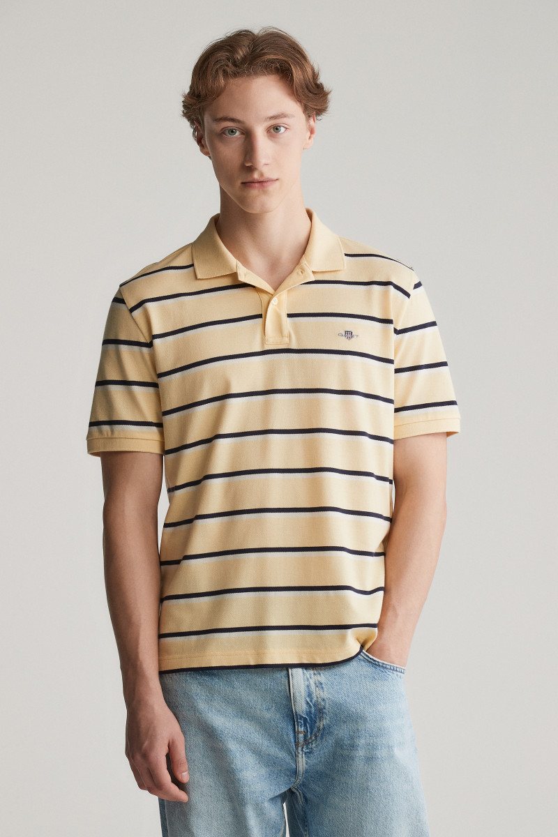 POLOKOŠILE GANT STRIPED SS POLO DUSTY LIGHT YELLOW