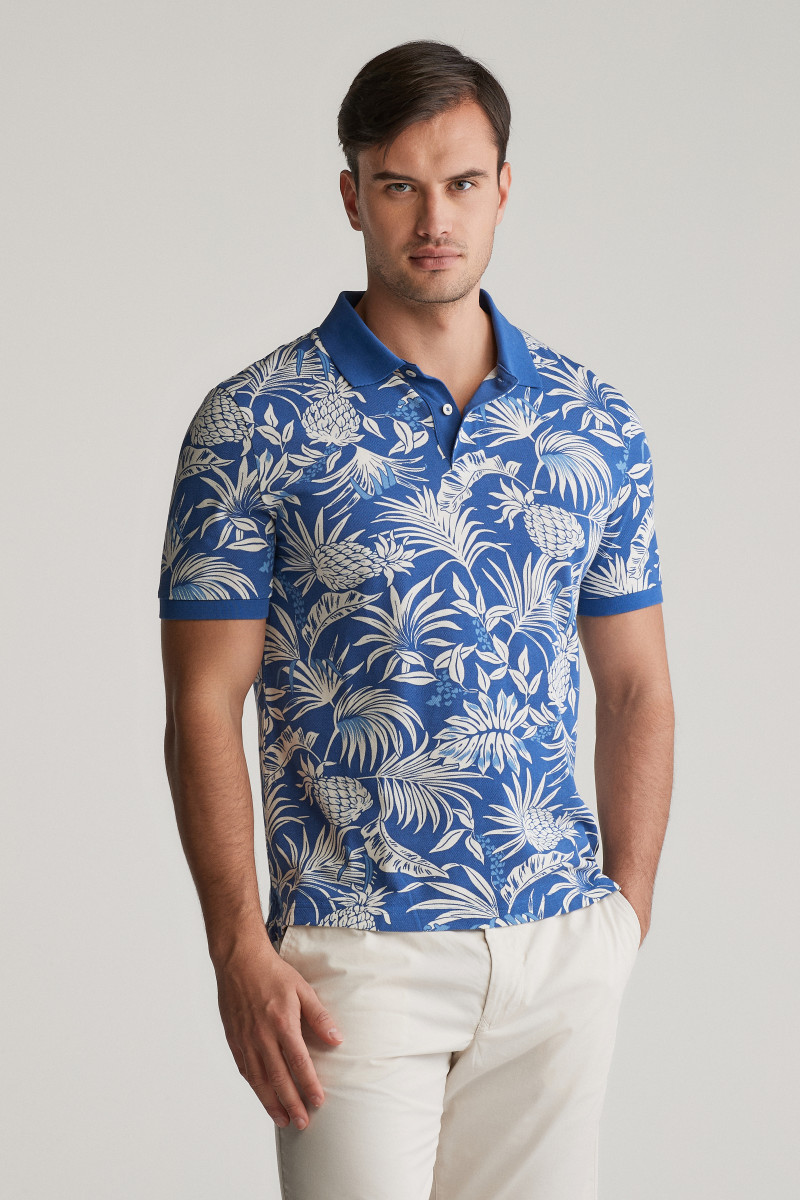 POLOKOŠILE GANT PRINTED SS POLO RICH BLUE