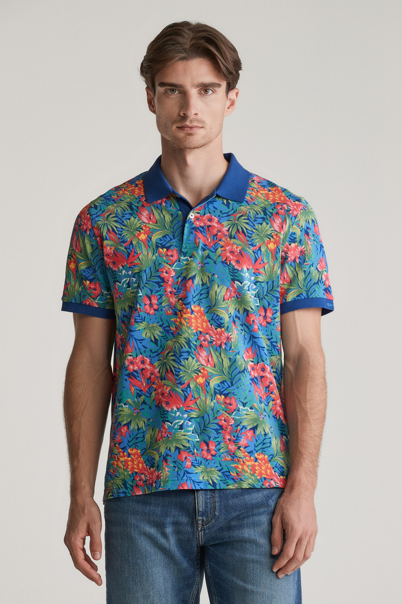 POLOKOŠILE GANT PRINTED SS POLO DEEP COBALT