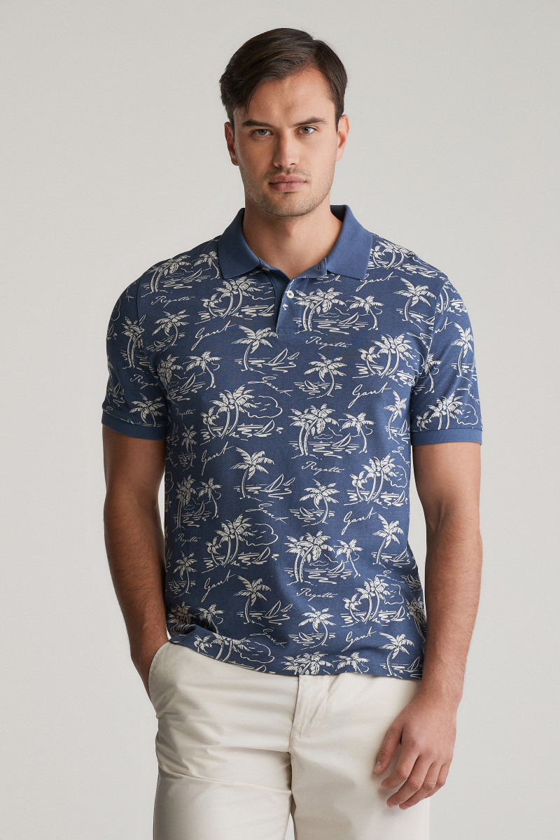 E-shop POLOKOŠILE GANT PRINTED SS POLO DUSTY NAVY