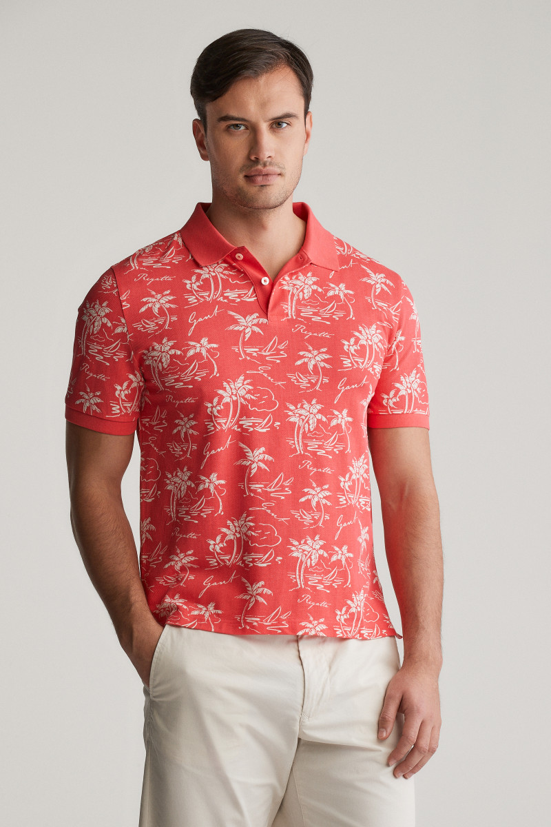POLOKOŠILE GANT PRINTED SS POLO WATERMELON RED