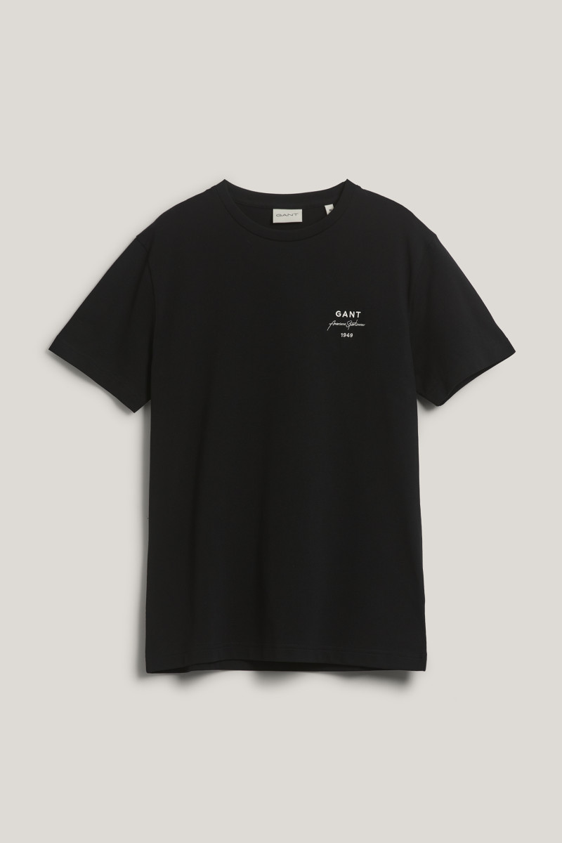 E-shop TRIČKO GANT LOGO SCRIPT PIQUE SS TSHIRT BLACK