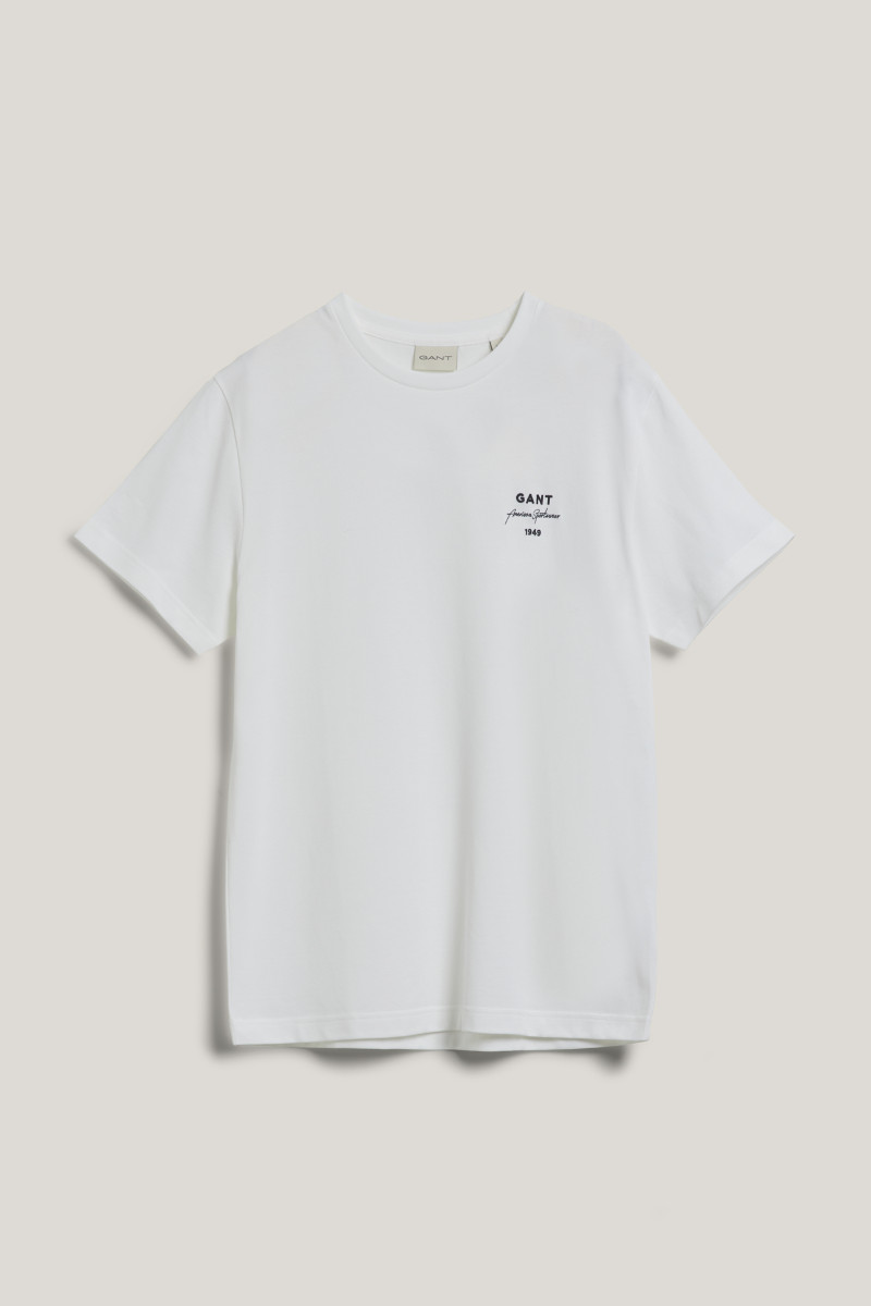 E-shop TRIČKO GANT LOGO SCRIPT PIQUE SS TSHIRT WHITE