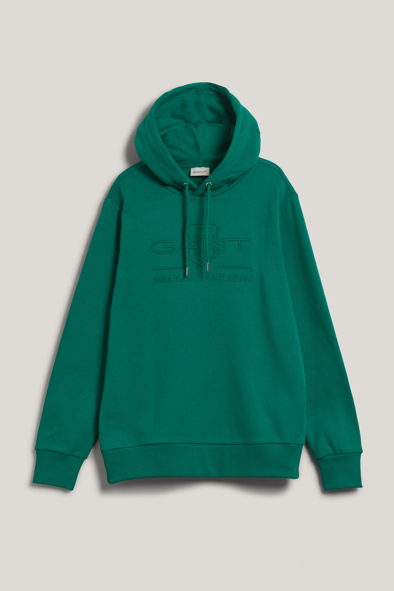 MIKINA GANT REG TONAL SHIELD HOODIE DEEP GREEN