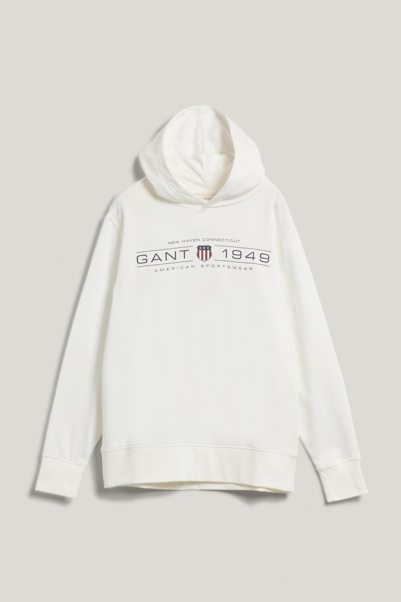 MIKINA GANT GRAPHIC HOODIE EGGSHELL
