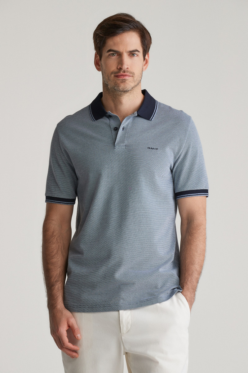 E-shop POLOKOŠILE GANT 4-COL OXFORD SS PIQUE DUSTY NAVY