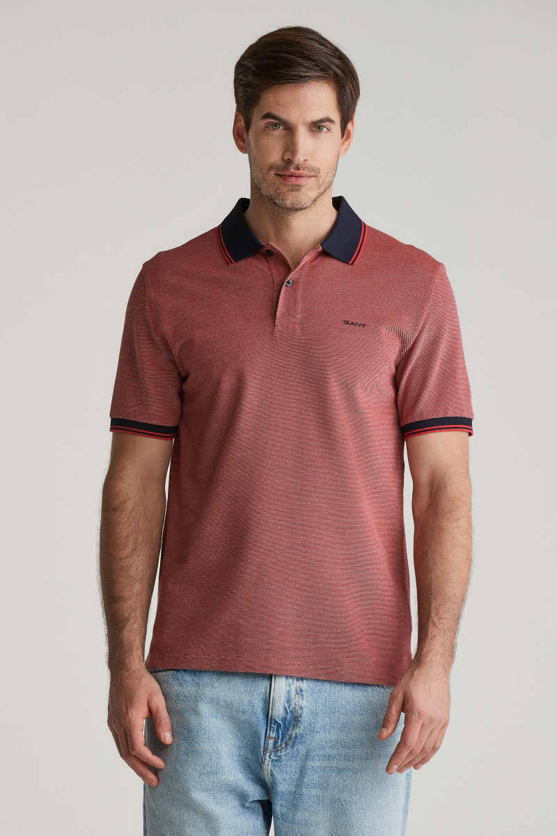 POLOKOŠILE GANT 4-COL OXFORD SS PIQUE RUBY RED