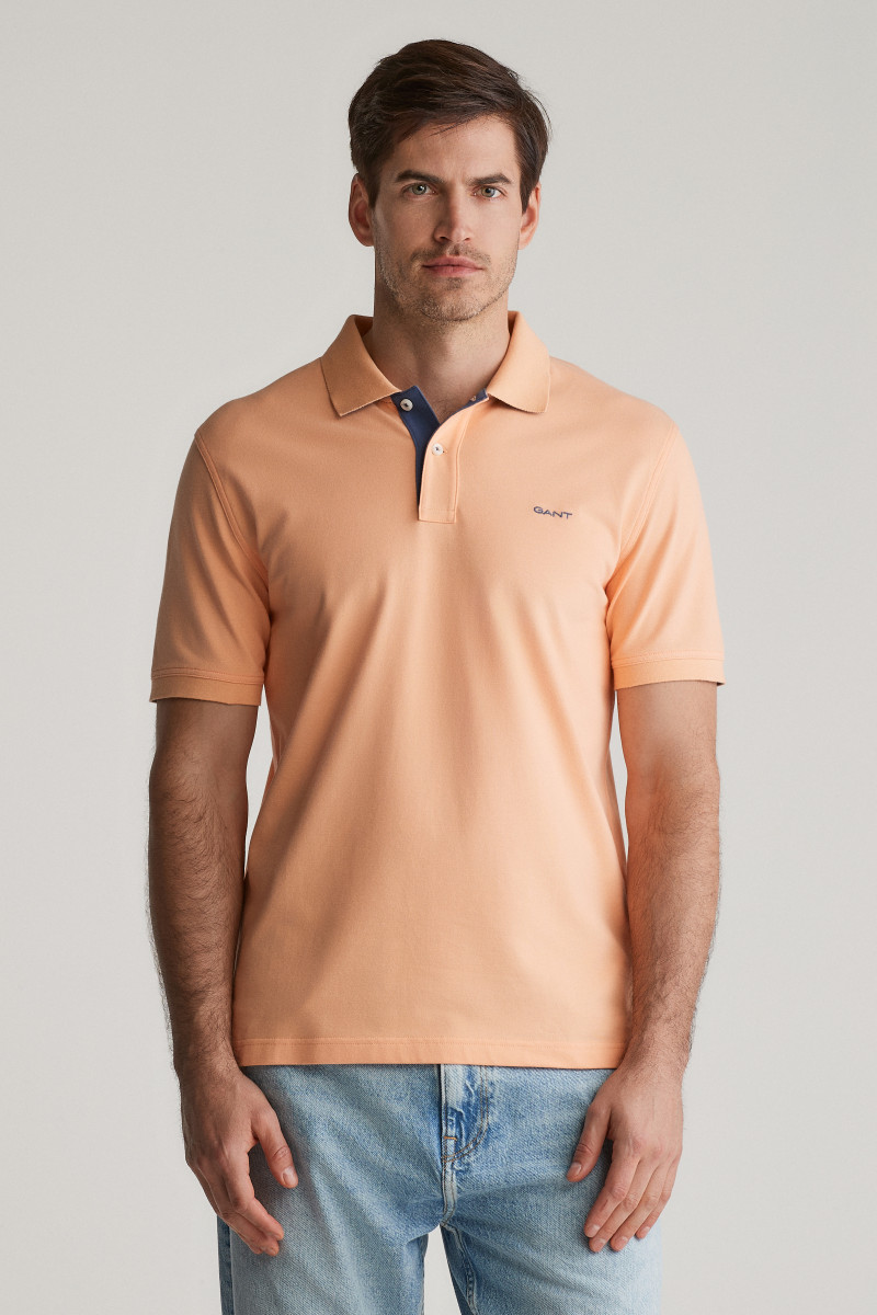POLOKOŠILE GANT REG CONTRAST PIQUE SS POLO PEACHY ORANGE