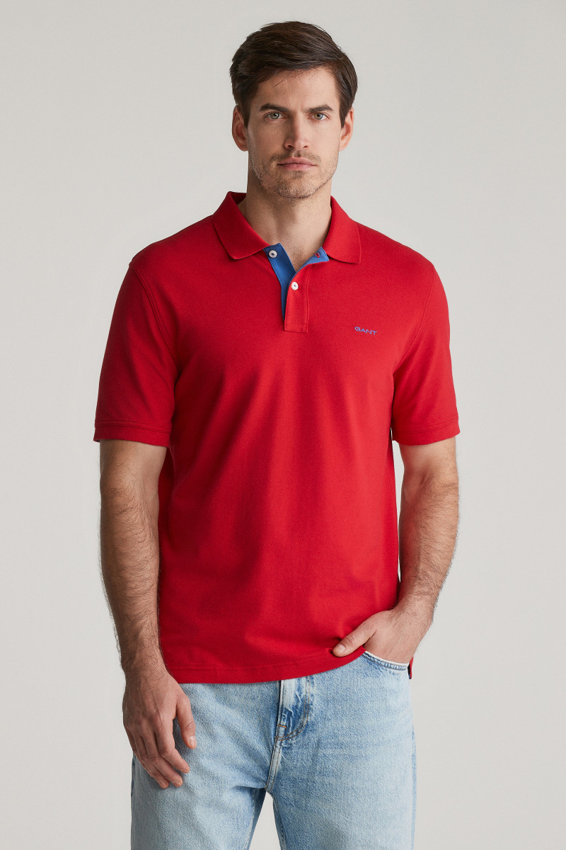 E-shop POLOKOŠILE GANT REG CONTRAST PIQUE SS POLO RUBY RED