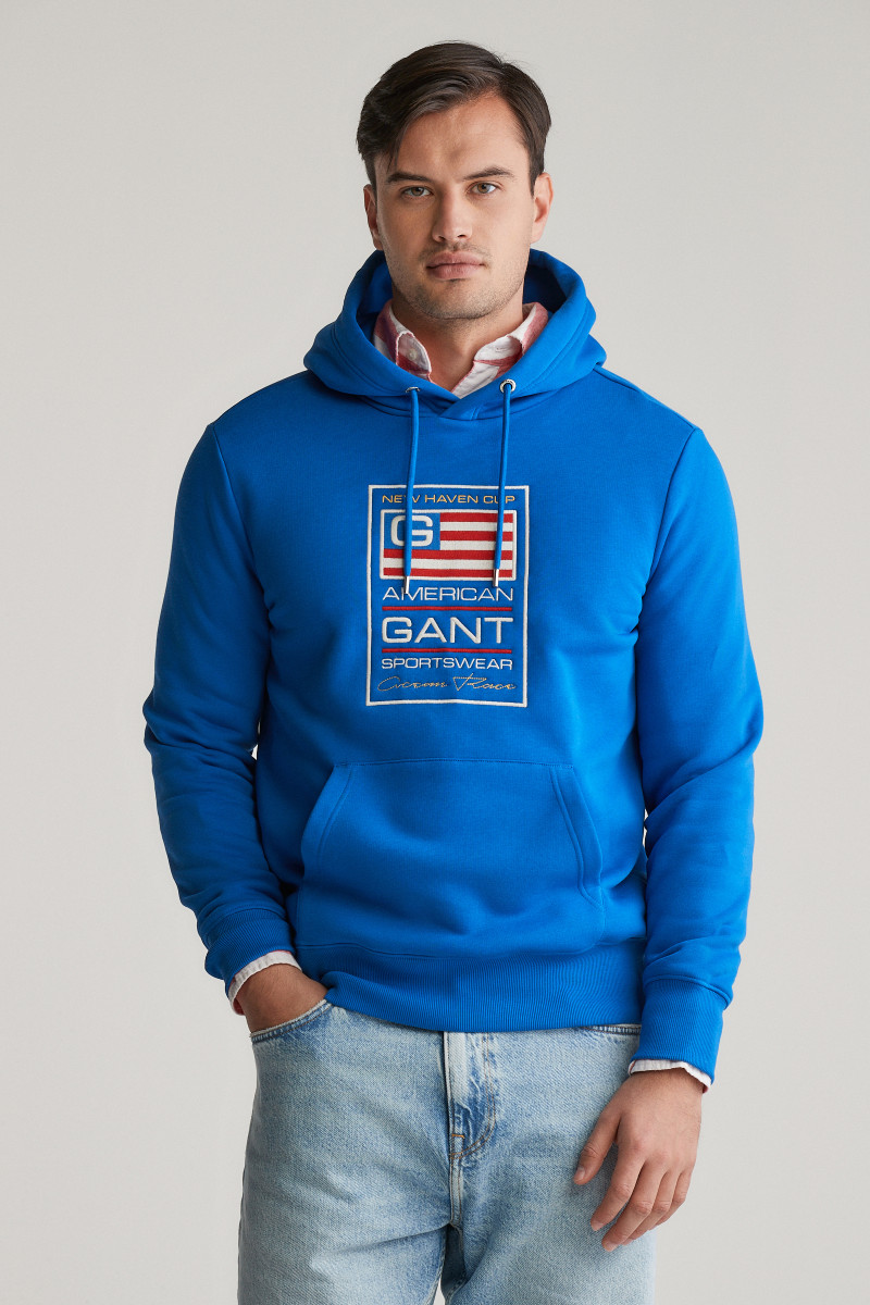 MIKINA GANT GRAPHIC SWEAT HOODIE LAPIS BLUE