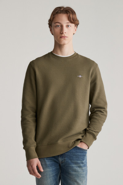 MIKINA GANT TEXTURE C-NECK SWEAT - Fotografia č. 1