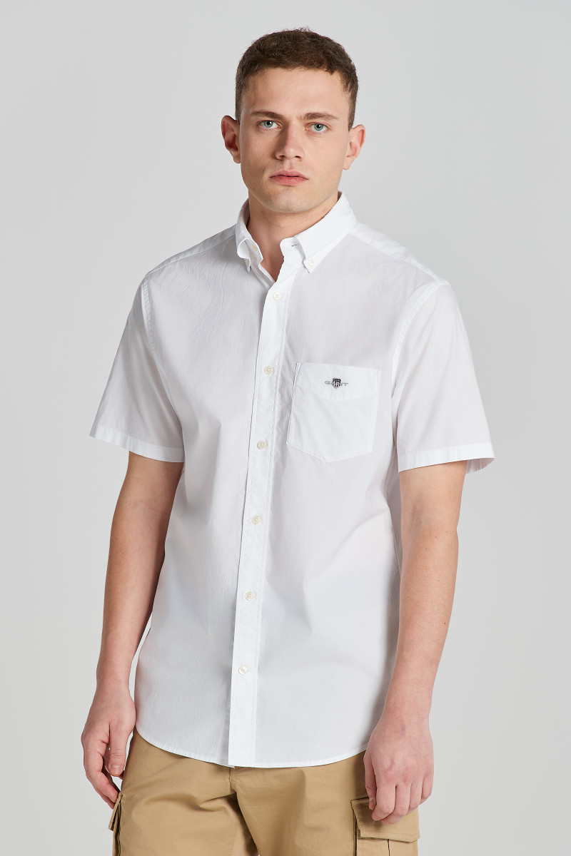KOŠEĽA GANT REG CLASSIC POPLIN SS SHIRT WHITE