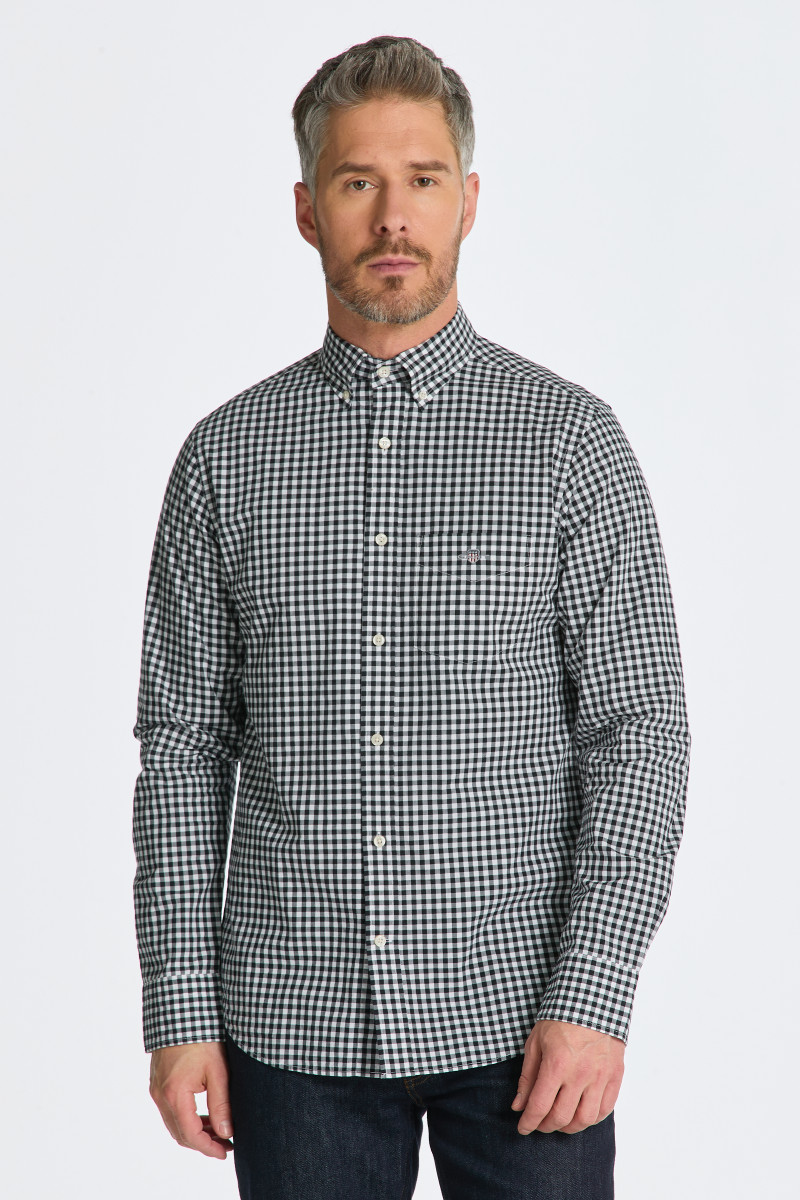 KOŠEĽA GANT REG CLASSIC POPLIN GINGHAM SHIRT BLACK