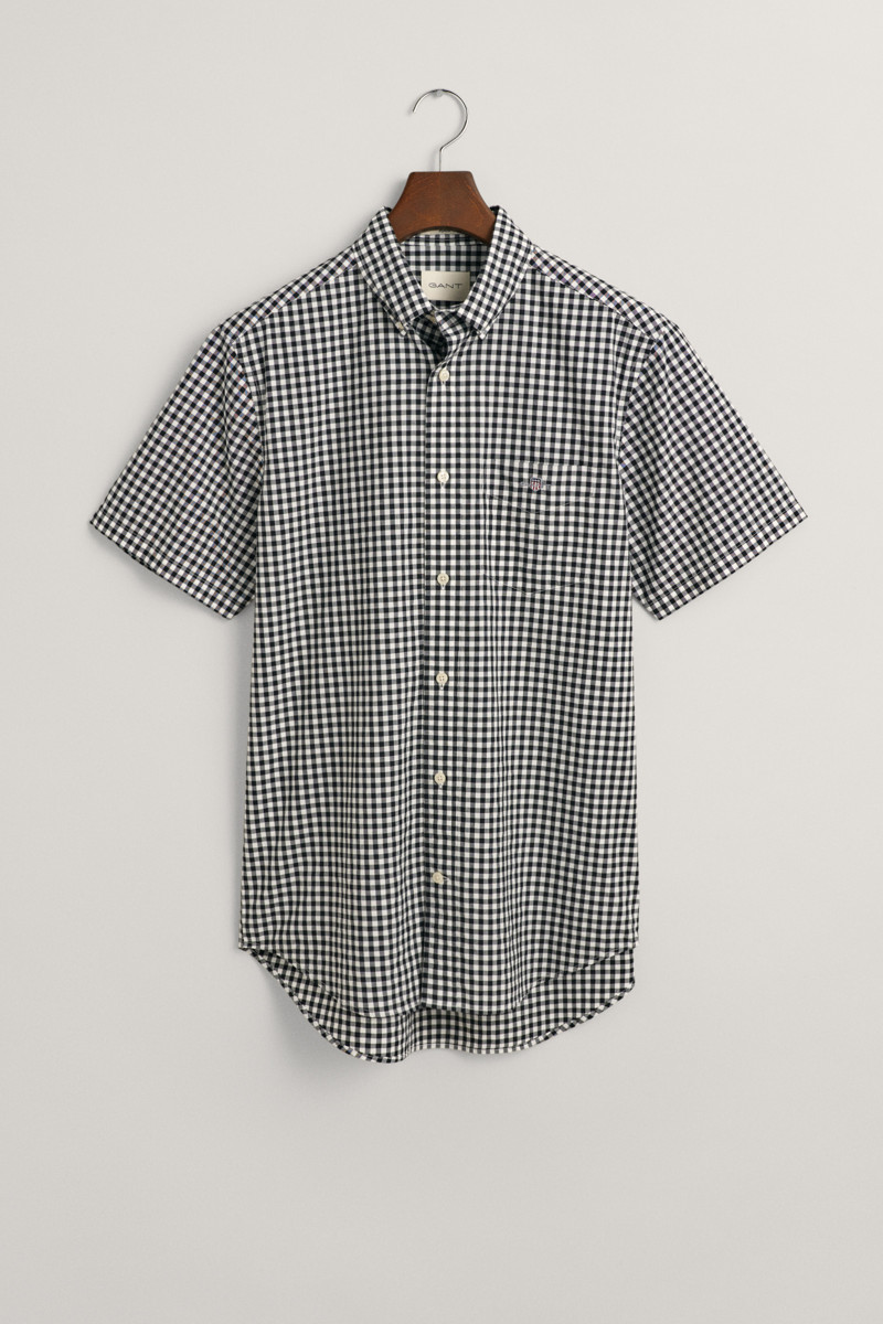 E-shop KOŠILE GANT REG CLASSIC POPLIN GINGH SS SHIRT BLACK