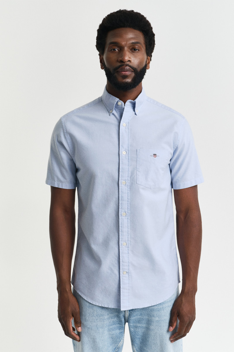 KOŠILE GANT REG CLASSIC OXFORD SS SHIRT LIGHT BLUE