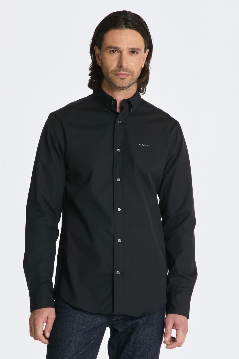 E-shop KOŠILE GANT REG PINPOINT OXFORD SHIRT BLACK