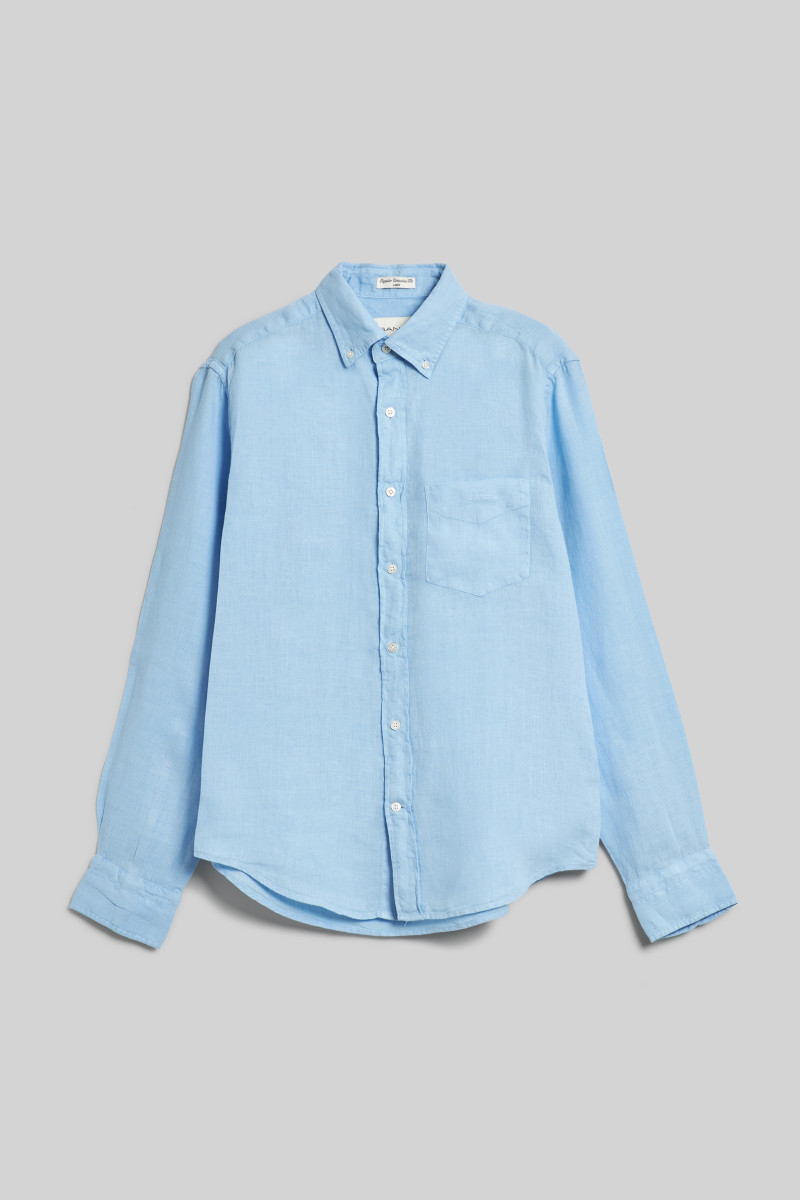 E-shop KOŠILE GANT REG GMNT DYED LINEN SHIRT CAPRI BLUE