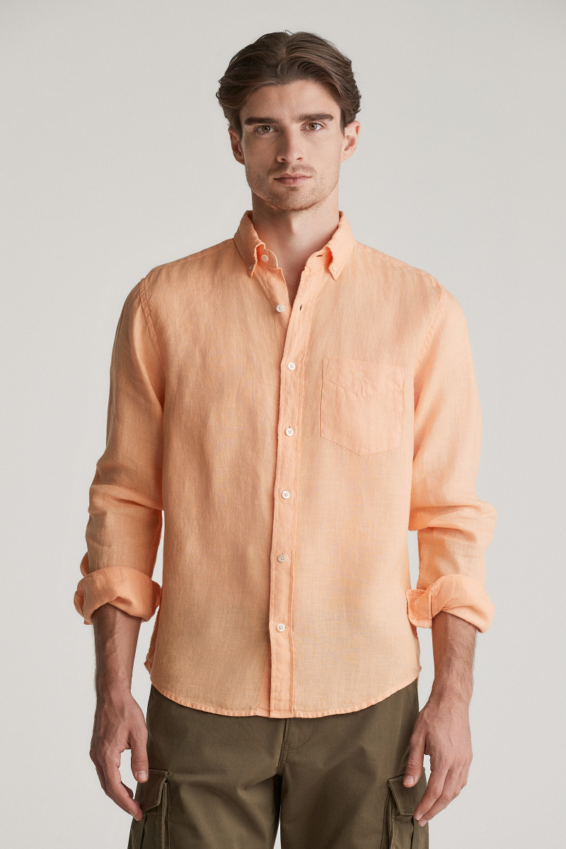 KOŠEĽA GANT REG GMNT DYED LINEN SHIRT PEACHY ORANGE