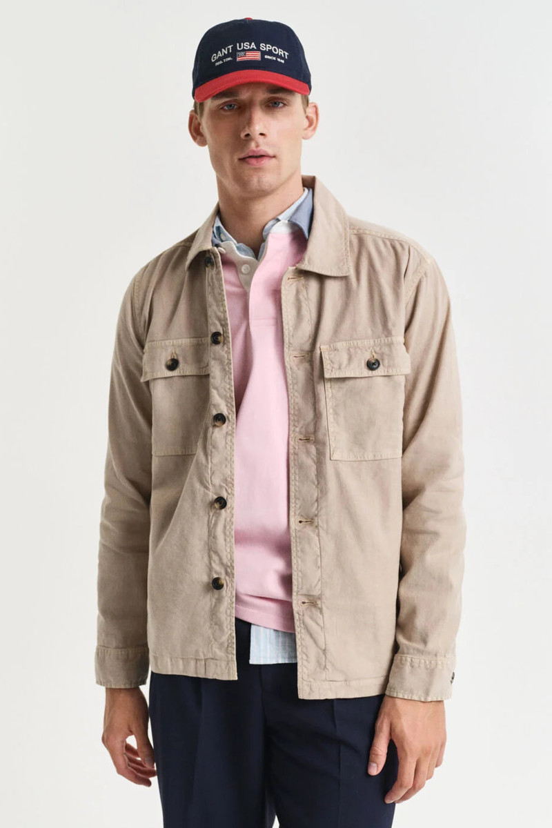 KOŠEĽA GANT REG COT/LINEN OVERSHIRT DRY SAND
