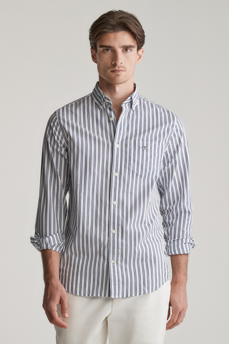 KOŠEĽA GANT REG CLASSIC POPLIN STRIPE SHIRT WHITE