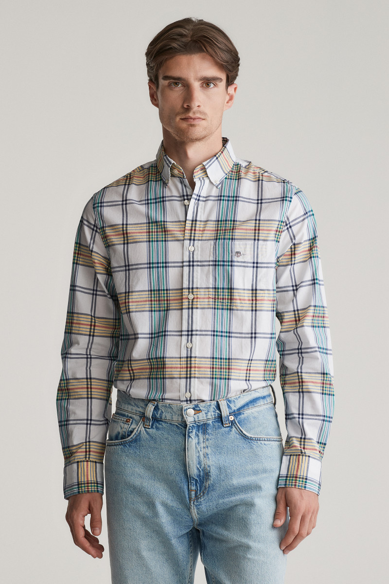 KOŠEĽA GANT REG CLASSIC POPLIN CHECK SHIRT WHITE
