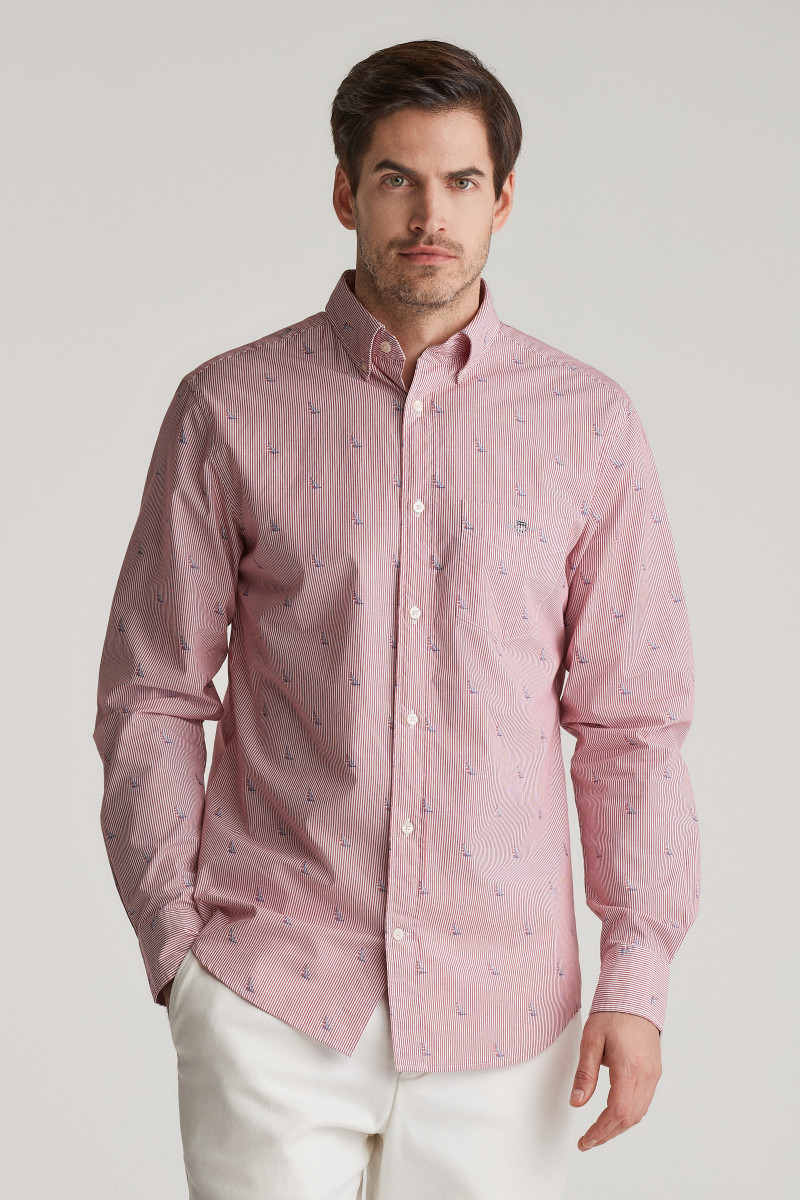 KOŠEĽA GANT REG SAILING FIL COUPE SHIRT RUBY RED