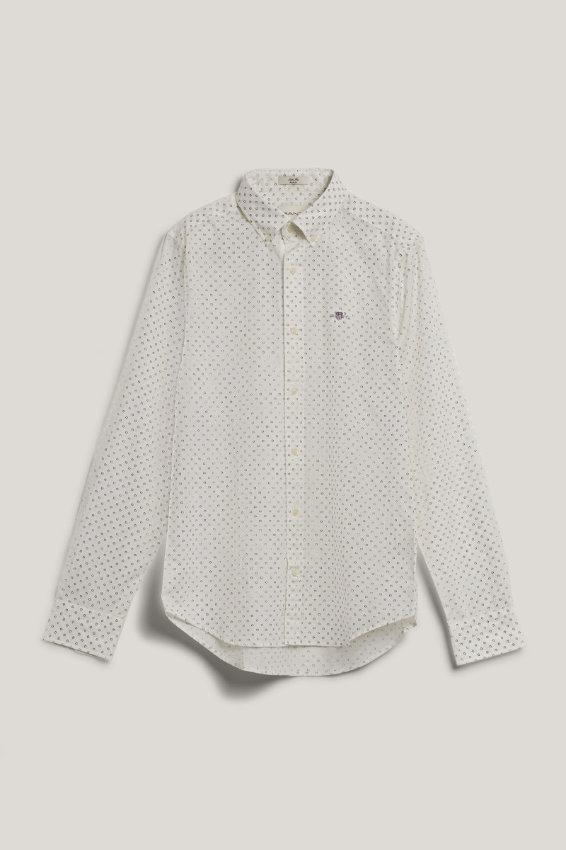 KOŠEĽA GANT SLIM MICRO PRINT SHIRT EGGSHELL