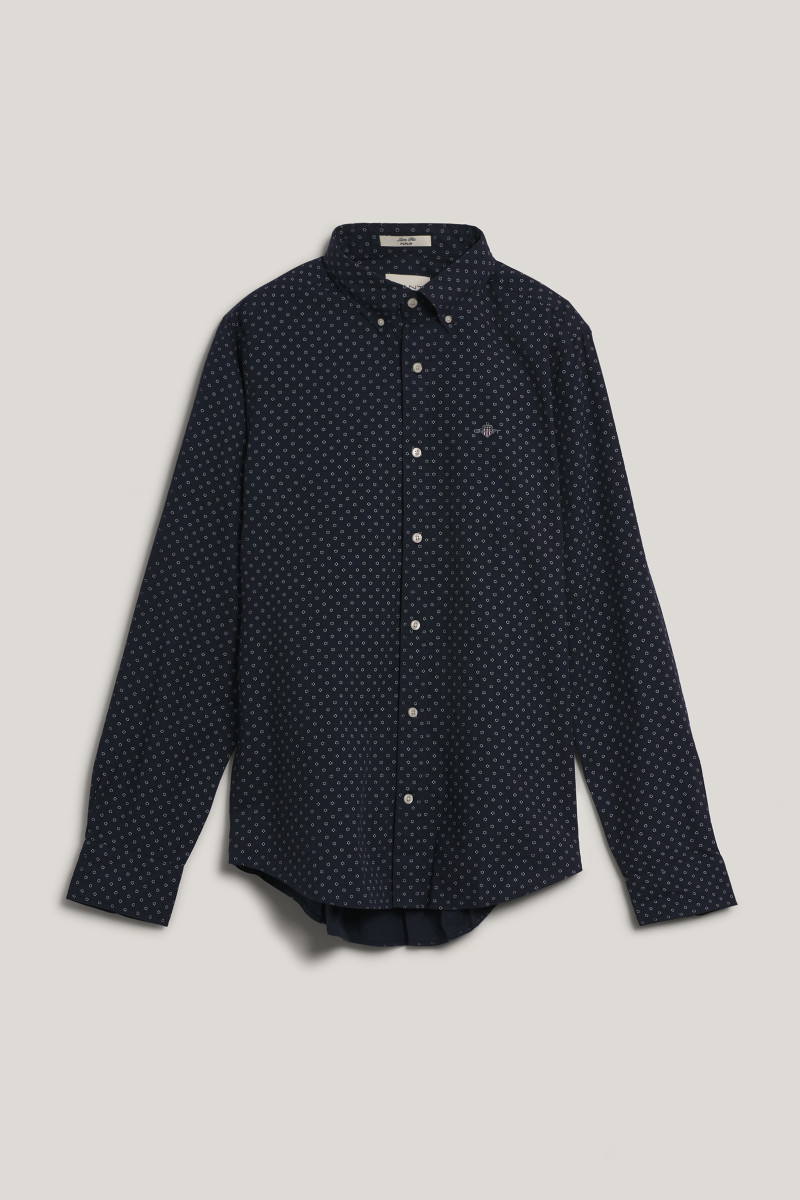 KOŠEĽA GANT SLIM MICRO PRINT SHIRT EVENING BLUE