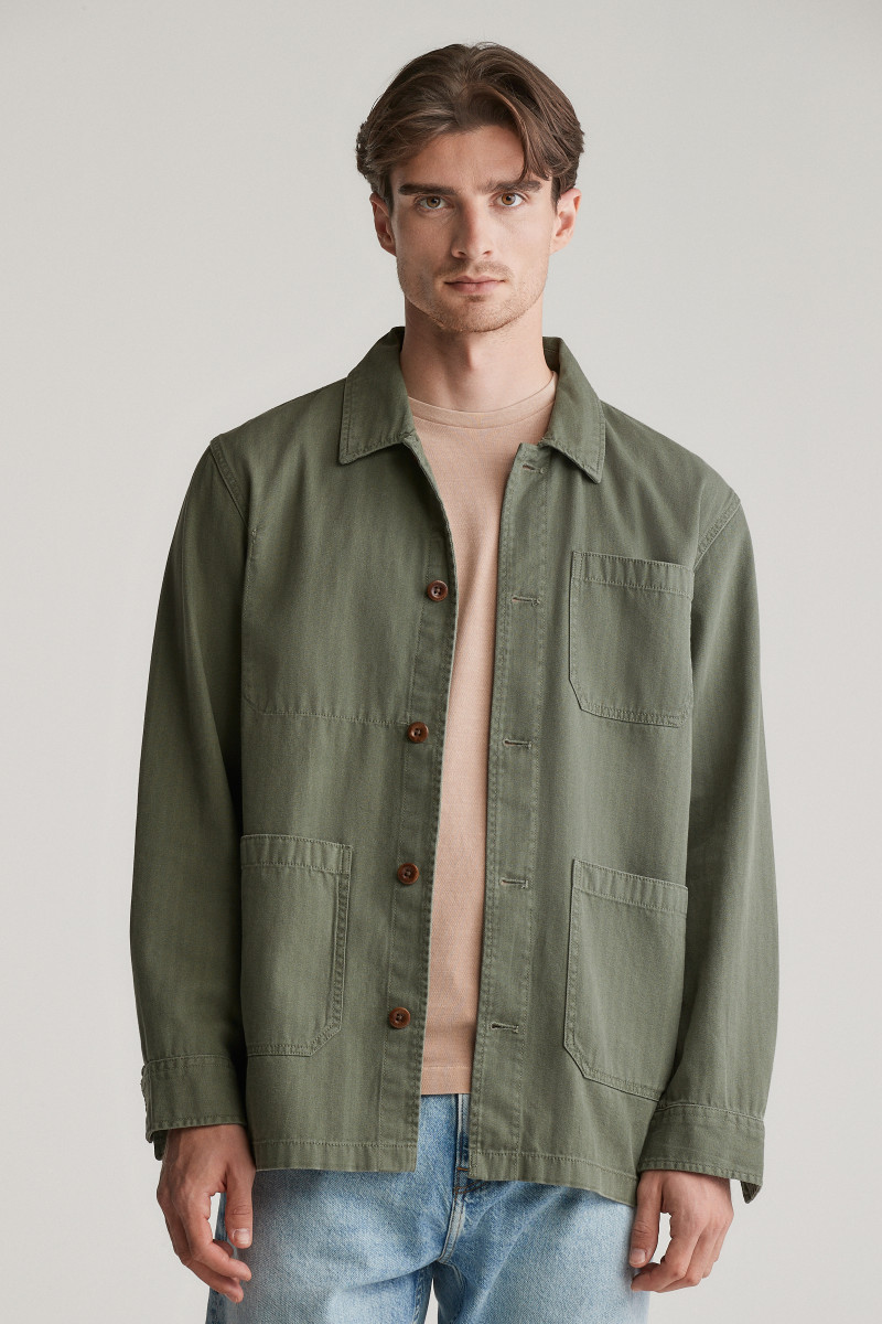 KOŠEĽA GANT REG HERRINGBONE WORKWEAR OVERSHIRT JUNIPER GREEN