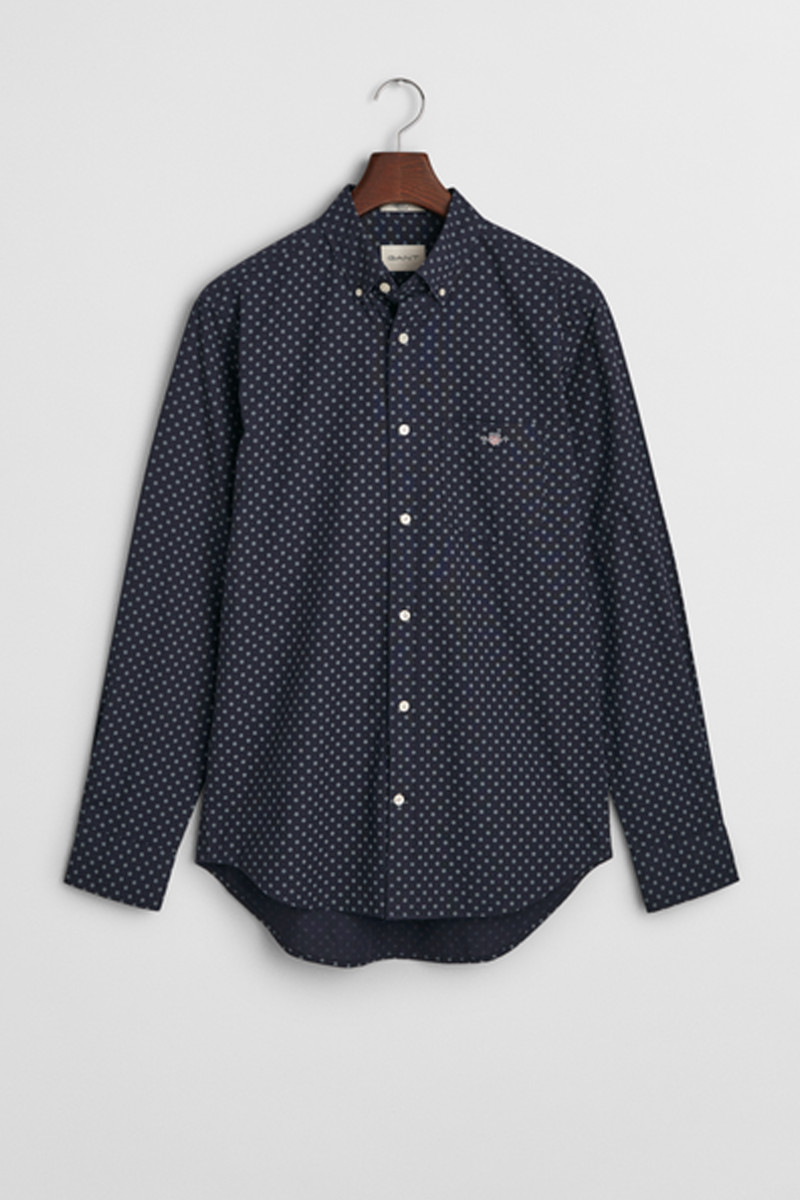KOŠEĽA GANT REG MICRO PRINT SHIRT EVENING BLUE