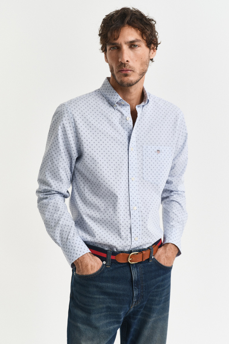 KOŠEĽA GANT REG MICRO PRINT SHIRT LIGHT BLUE